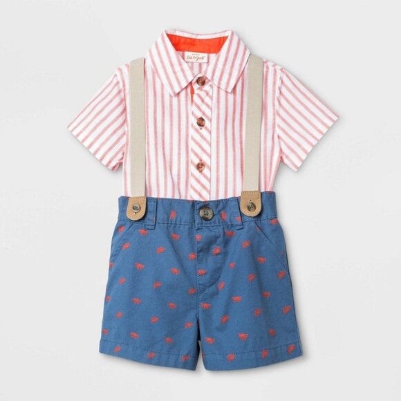 Cat & Jack Other - Baby Boys  Suspender Set Newborn 2 piece